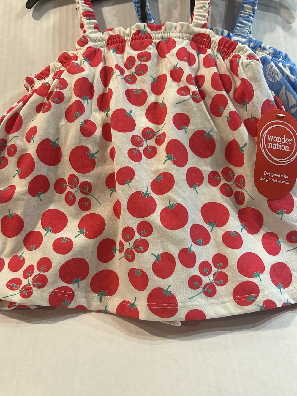 wonder nation Cream Mini Skirt with Red Tomato Print